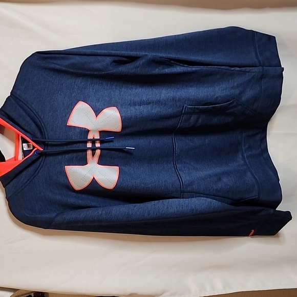 Under armour blue with orange hoodie sweatshirt size large - Picture 1 of 5